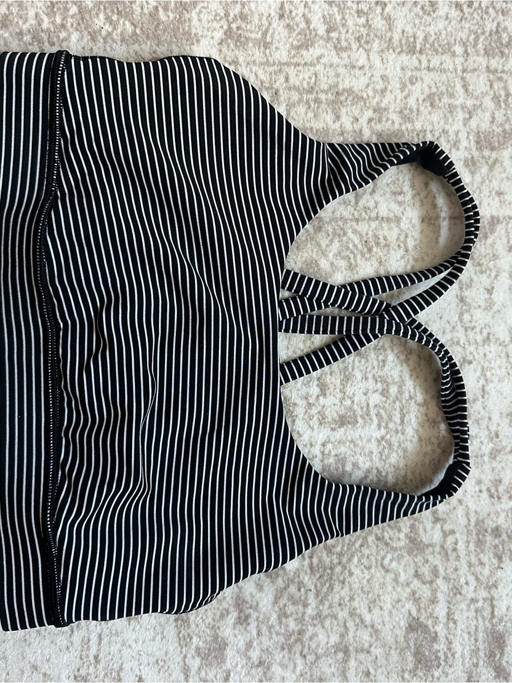 Lululemon Black & White Striped Racerback Bralette